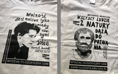 koszulki z projektem Darii dla Wydz. Filozoficznego UAM