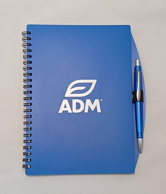 notes w okładce pcv z logo ADM – światowego lidera w dziedzinie żywienia ludzi i zwierząt